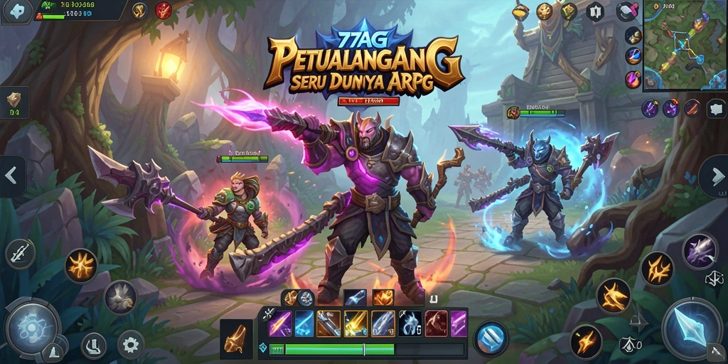 Screenshot dari gameplay 77AG yang menampilkan pertarungan epik.