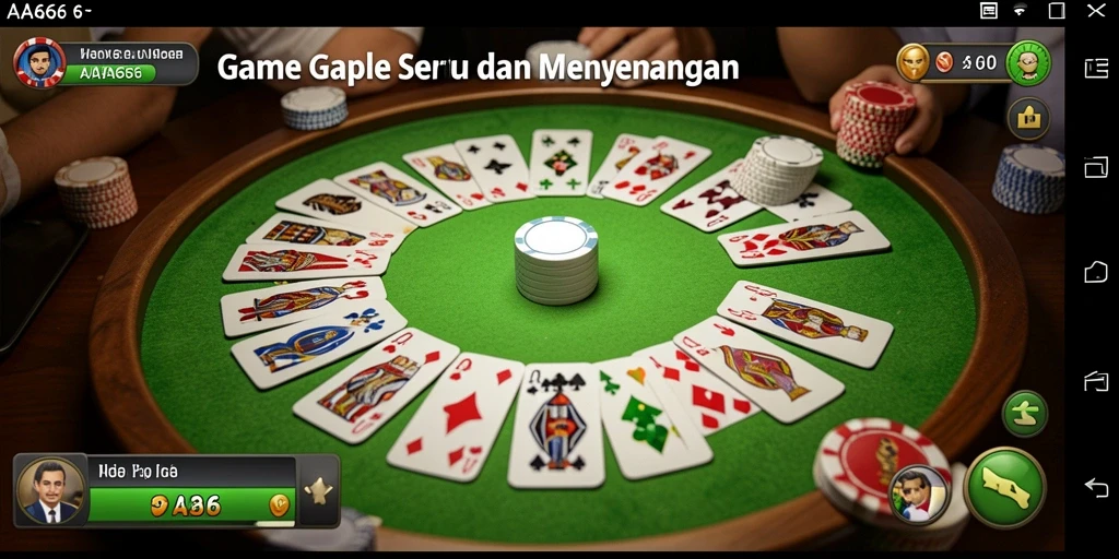 Tampilan gameplay Gaple yang seru dan menarik di AA666.
