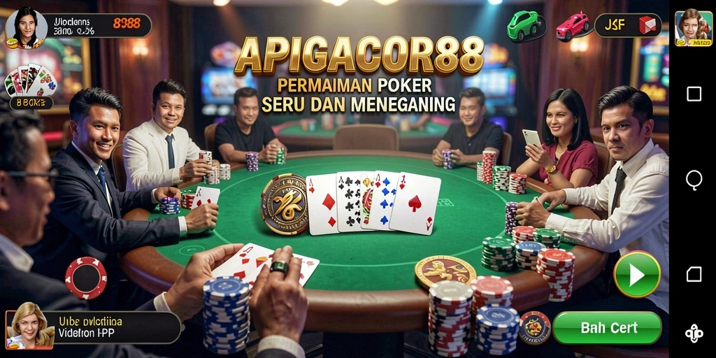 Tampilan gameplay menarik dalam APIGACOR88 yang menampilkan intensitas permainan poker.