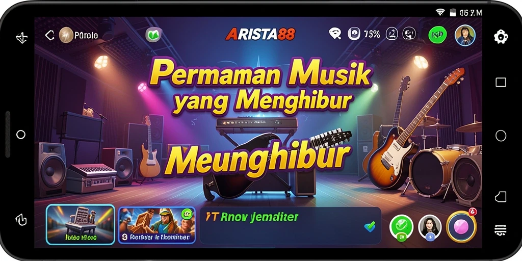 Tampilan gameplay ARISTA88 menampilkan interaksi seru dengan musik.