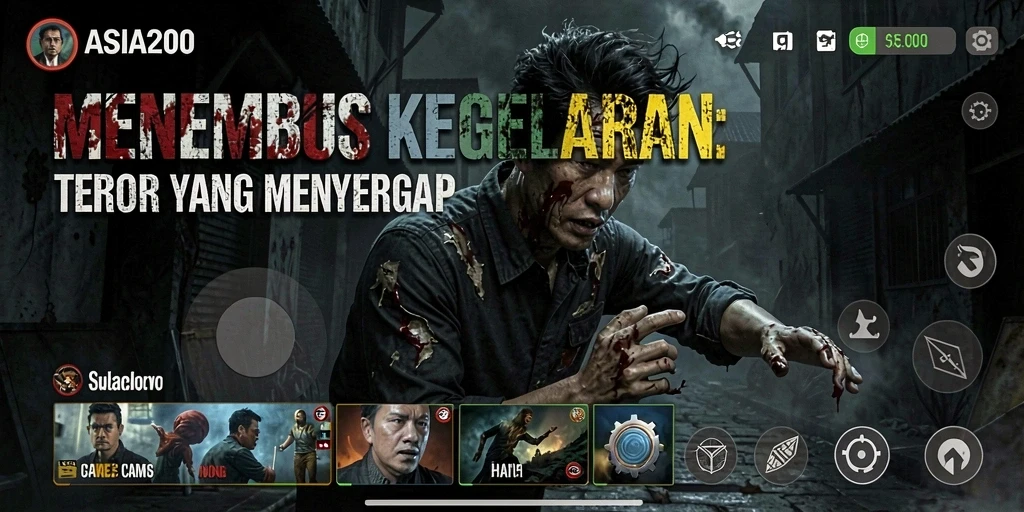 Gameplay ASIA200 yang menegangkan dengan suasana kegelapan yang menakutkan.