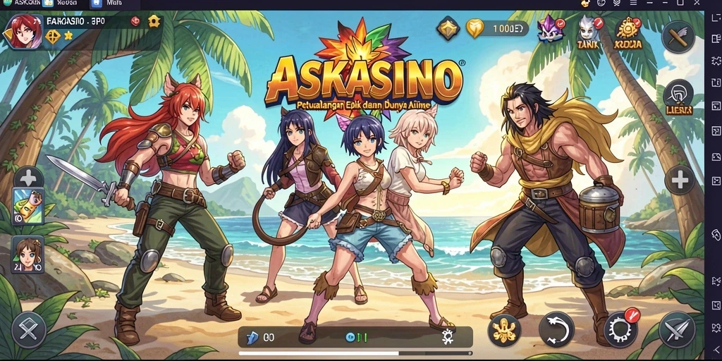 Menampilkan gameplay yang menakjubkan dalam ASKASINO dengan karakter anime yang menawan.