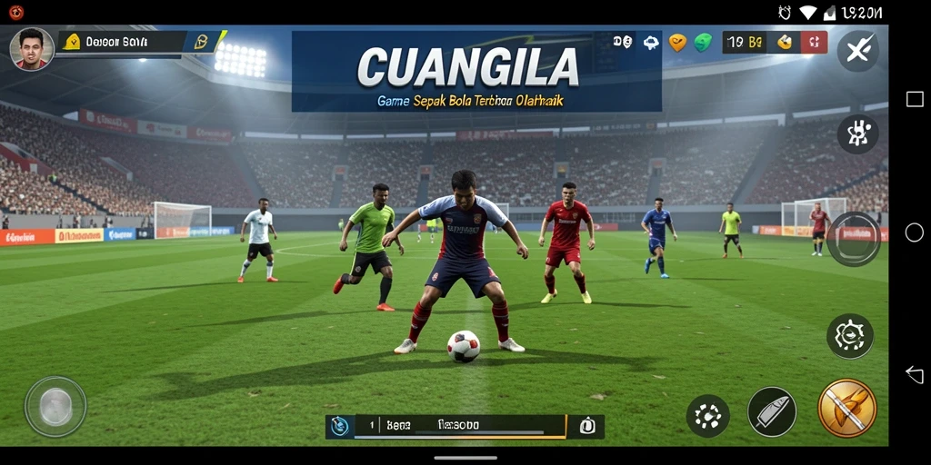Screenshot CUANGILA menampilkan aksi sepak bola yang intens dan mendebarkan.