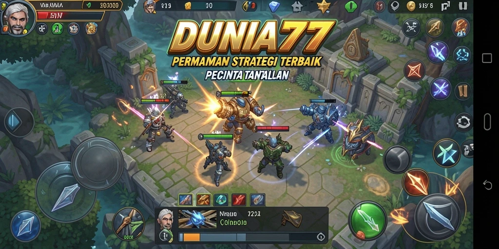 Tampilan gameplay DUNIA77 yang intens dan strategis.