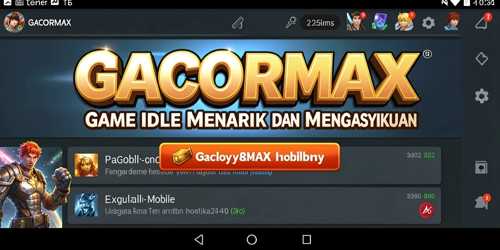 Screenshot GACORMAX menampilkan gameplay Idle yang memikat.