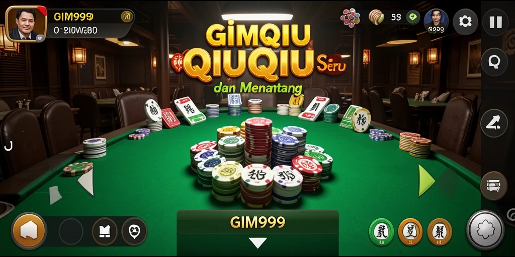Screenshot GIM999 menunjukkan pengalaman bermain QiuQiu yang seru dan penuh strategi.