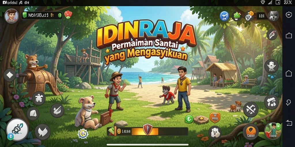 Tampilan utama gameplay IDNRAJA yang menarik dan penuh warna.