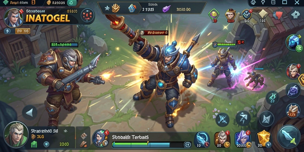 Tangkapan layar gameplay INATOGEL yang menunjukkan pertempuran epik.