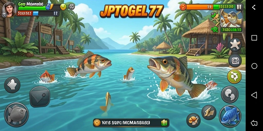 Screenshot gameplay JPTOGEL77 menampilkan momen memancing yang mendebarkan.