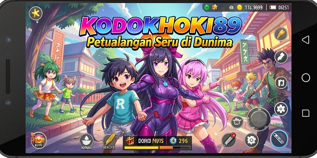 Screenshot menampilkan pertarungan seru dengan karakter kartun menarik.