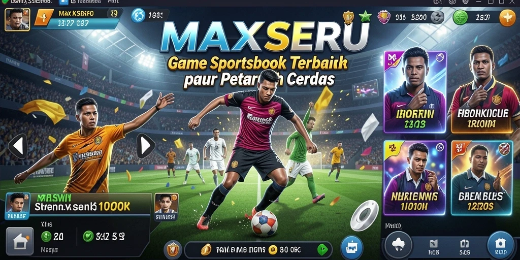 Screenshot gameplay utama MAXSERU menampilkan taruhan olahraga yang seru.
