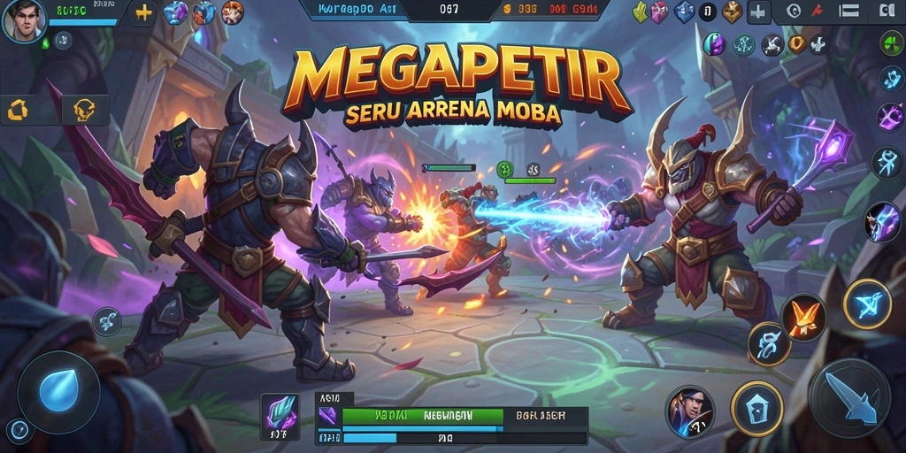 Screenshot gameplay seru dari MEGAPETIR yang menampilkan pertarungan tim.