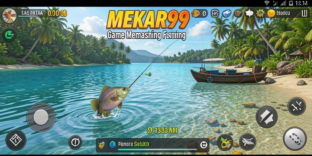 Screenshot MEKAR99 menampilkan gameplay memancing yang seru dan menarik.