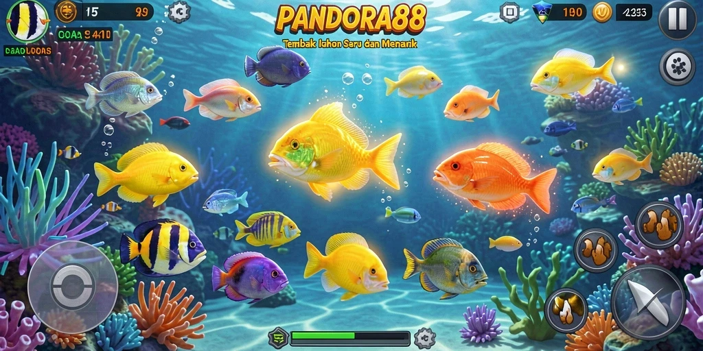 Tangkapan layar PANDORA88 menampilkan gameplay tembak ikan yang seru dan menegangkan.