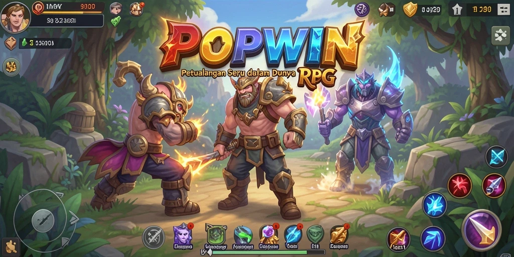 Screenshot utama menampilkan aksi seru dalam pertempuran RPG.