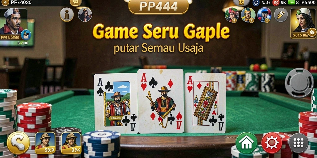 Tampilan gameplay Gaple yang seru dan interaktif di PP444.