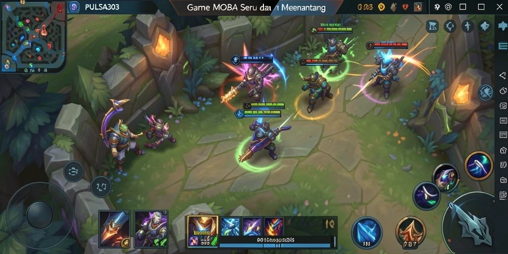 Tangkapan layar PULSA303 menampilkan aksi seru di arena MOBA.