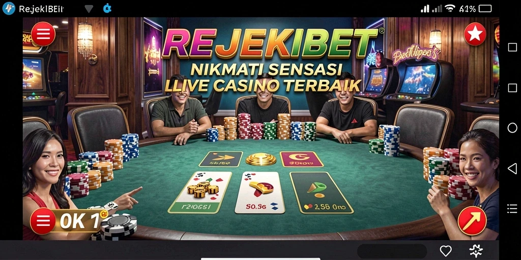 Tampilan gameplay Live Casino yang mendebarkan di REJEKIBET.