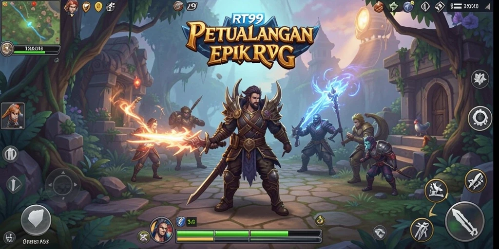 Screenshot gameplay RT99 yang menunjukkan pertempuran seru dan visual menakjubkan.