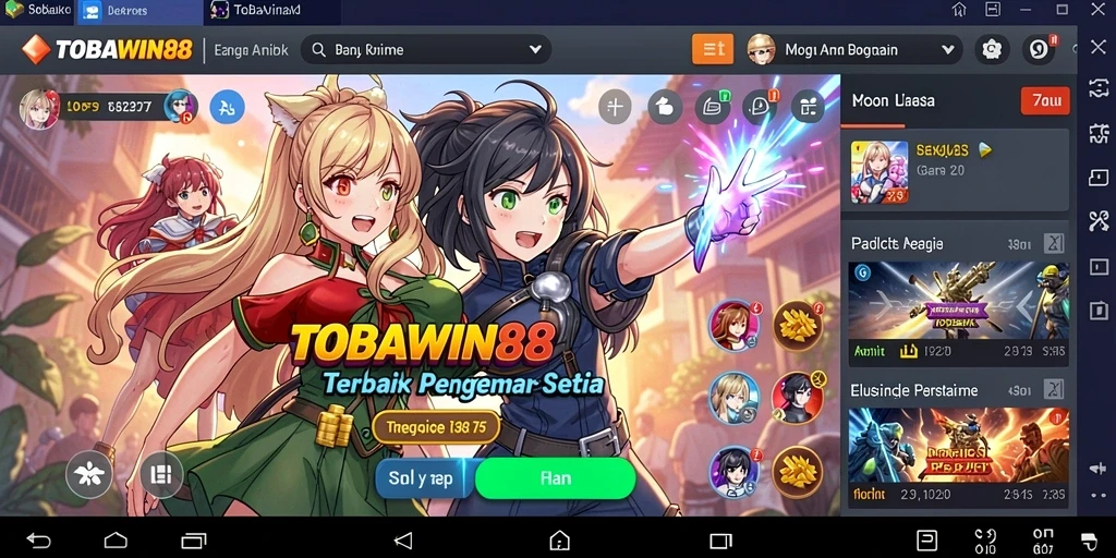 Screenshot permainan TOBAWIN88 yang menampilkan aksi karakter Anime.